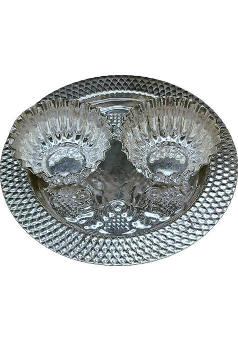Varalakshmi Haldi & Kumkum Holder Made Of German Silver For Pooja Plated (1 Pieces Silver)