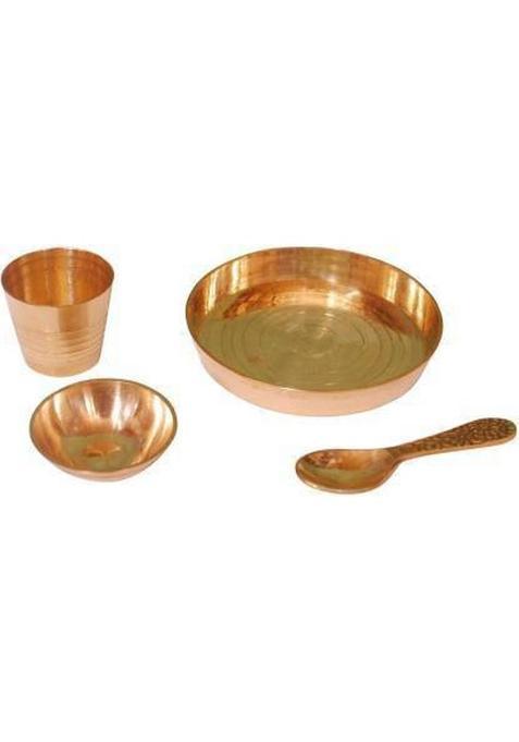 Bal Samrat Laddu Gopal Utensils Brass (4 Pieces Gold)