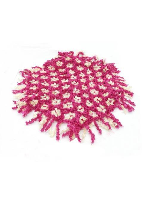 Ecommall Puja Thali Cover Woolen Thalposh Temple/Home Multicolor Pooja Cloth Wool (1 Pieces Pink)