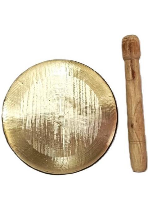 Mataraenterprise Brass Ghanta/ Pooja Bell/ Kashor Ghanta, Bell Brass, Wooden (1 Pieces, Gold, Yellow)