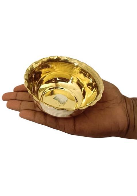 Mataraenterprise Brass Pooja Bowl, Bowl,. (Gold)