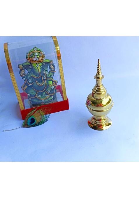 Mataraenterprise Gachkouto For Bengali Wedding | Sindoor Pot Brass (1 Pieces, Gold)