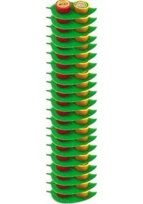 Dhave Leaf Shape Kumkum Haldi Thampoolam Set 25 Pcs Plastic (25 Pieces Yellow Green Red)