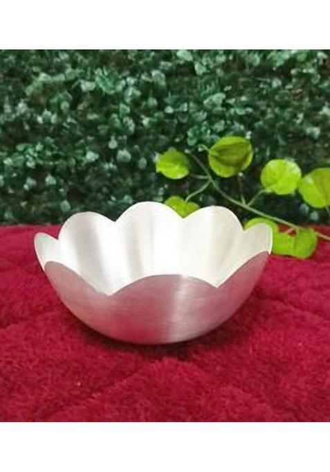 Luckypot German Silver Large Lotus Bowl For Pooja|Size : 6.5 In,Weight:130 G| Plated (Silver)