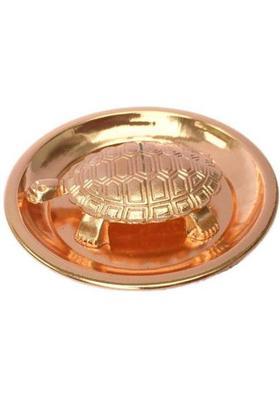 Daridra Bhanjan Tortoise Turtle Kachua Plate Kuber Yantra Pooja ThaliPuja/Pooja Thali Set Copper (1 Pieces Gold)