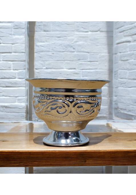 Sigaram German Silver Kumkum Barani Is Best For Home, Office And Temple Poojas K3115 Plated (1 Pieces, Silver)