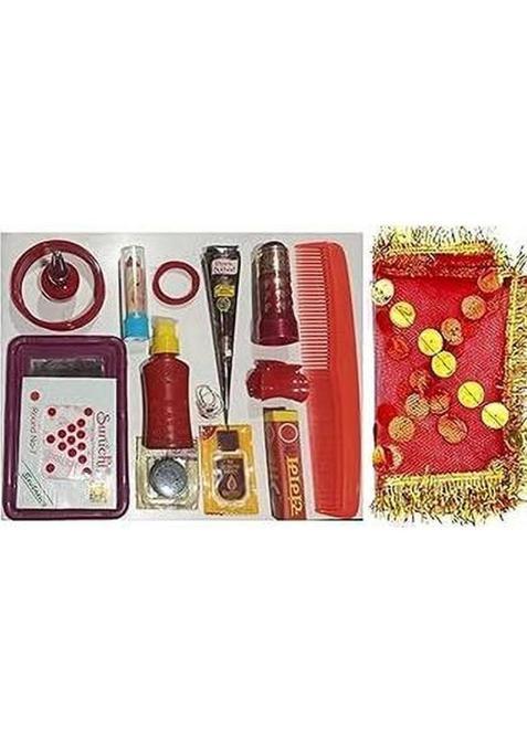 Banithani Navratri Mata Ka Shringar / Devi Pujan Samagri 16 Items Durga Puja - Plastic (16 Pieces Multicolor)