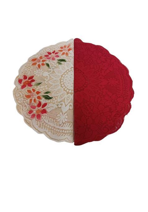 Nimmi Decore Of Pooja Thali Designer Flower Design Thal Posh Plate Cover Combo 2 Cotton (2 Pieces Multicolor)