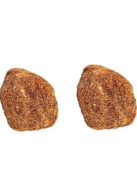 Sahara Nature Green Ekakshi Nariyal - One Eyed Coconut 2 Piece Wooden Yantra (Pack Of 1) (1 Pieces, Brown)