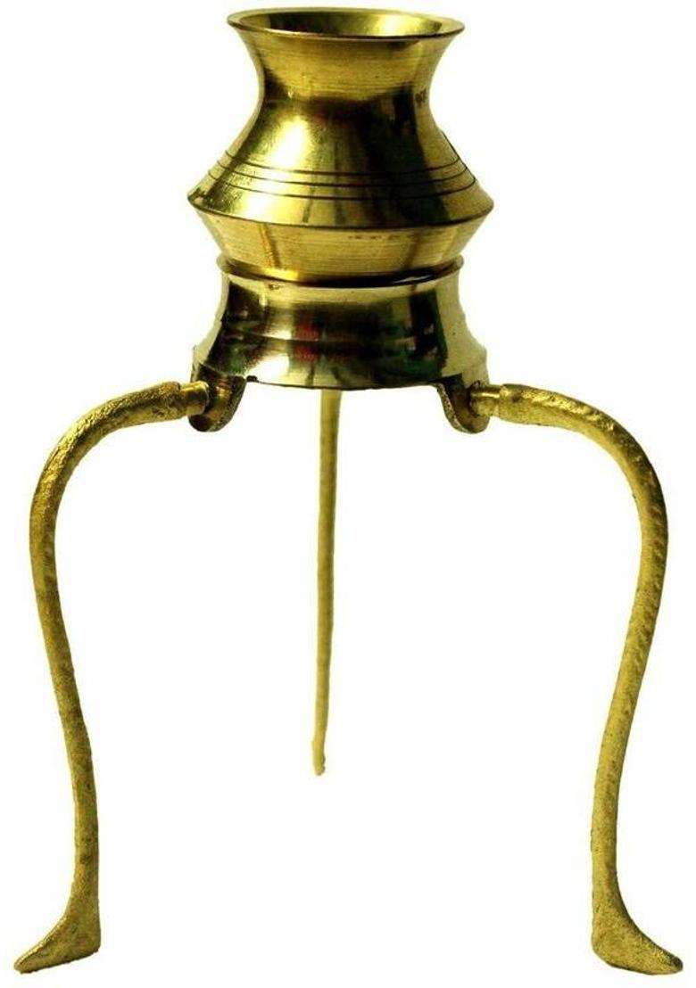 Daridra Bhanjan Shivling Stand Abhishek For Pooja Kalash Brass Gold (3 Pieces Gold) - Indya