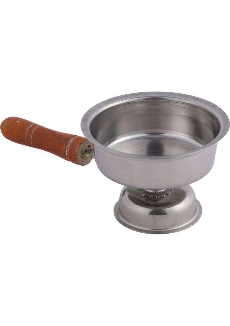 Hazel Dhoop Dani With Handle Dhup For Puja Incense Loban Burner Stainless Steel (1 Pieces Silver) - Indya