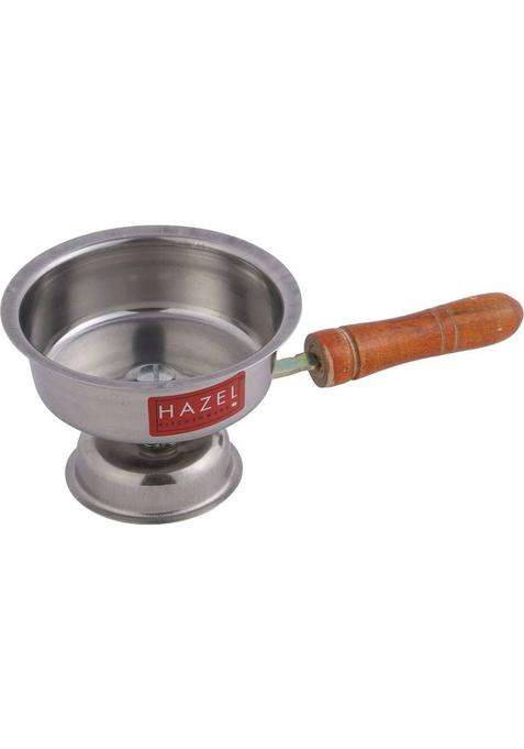 Hazel Dhoop Dani With Handle Dhup For Puja Incense Loban Burner Stainless Steel (1 Pieces Silver)