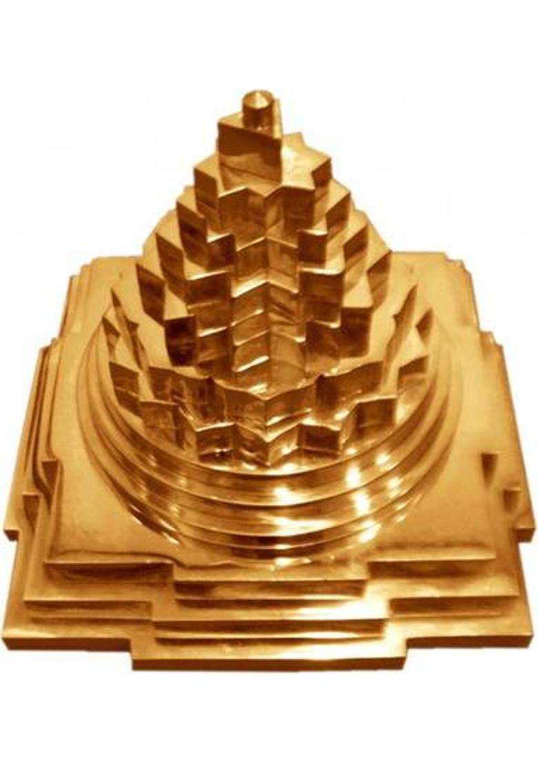 Pmw Sri Shri Shree Yantra Yantram - Positive Energy Tool 2 X Inch Brass (1 Pieces Yellow) - Indya