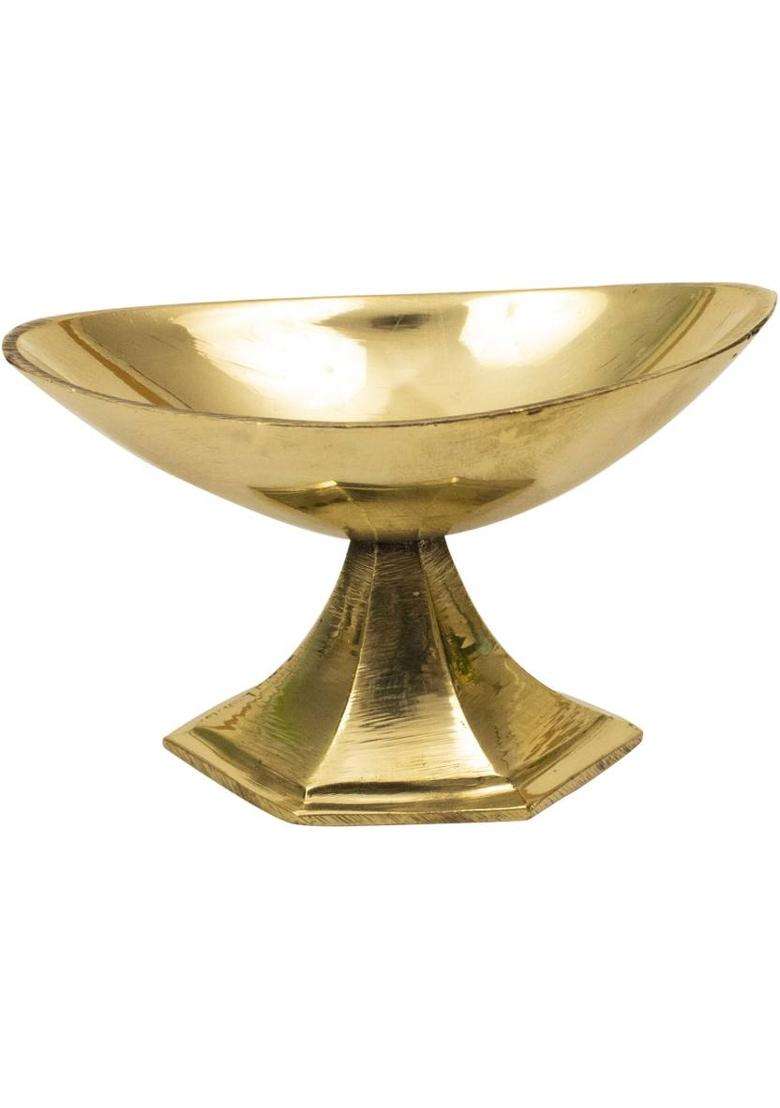 Spillbox Brass Puja Traditional Handmade Beautiful Kumkum For Kumkum-Boat (1 Pieces Gold) - Indya
