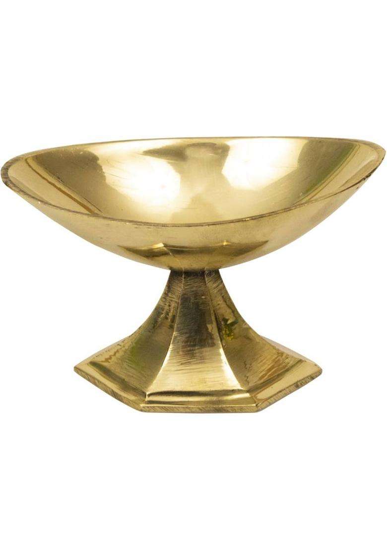 Spillbox Brass Puja Traditional Handmade Beautiful Kumkum For Kumkum-Boat (1 Pieces Gold) - Indya
