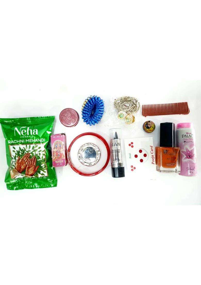 Kashi Dham Mata Ka Shringaar Set Of 16 Puja Kit Shringar/Durga Shrungar Plastic (1 Pieces Multicolor) - Indya