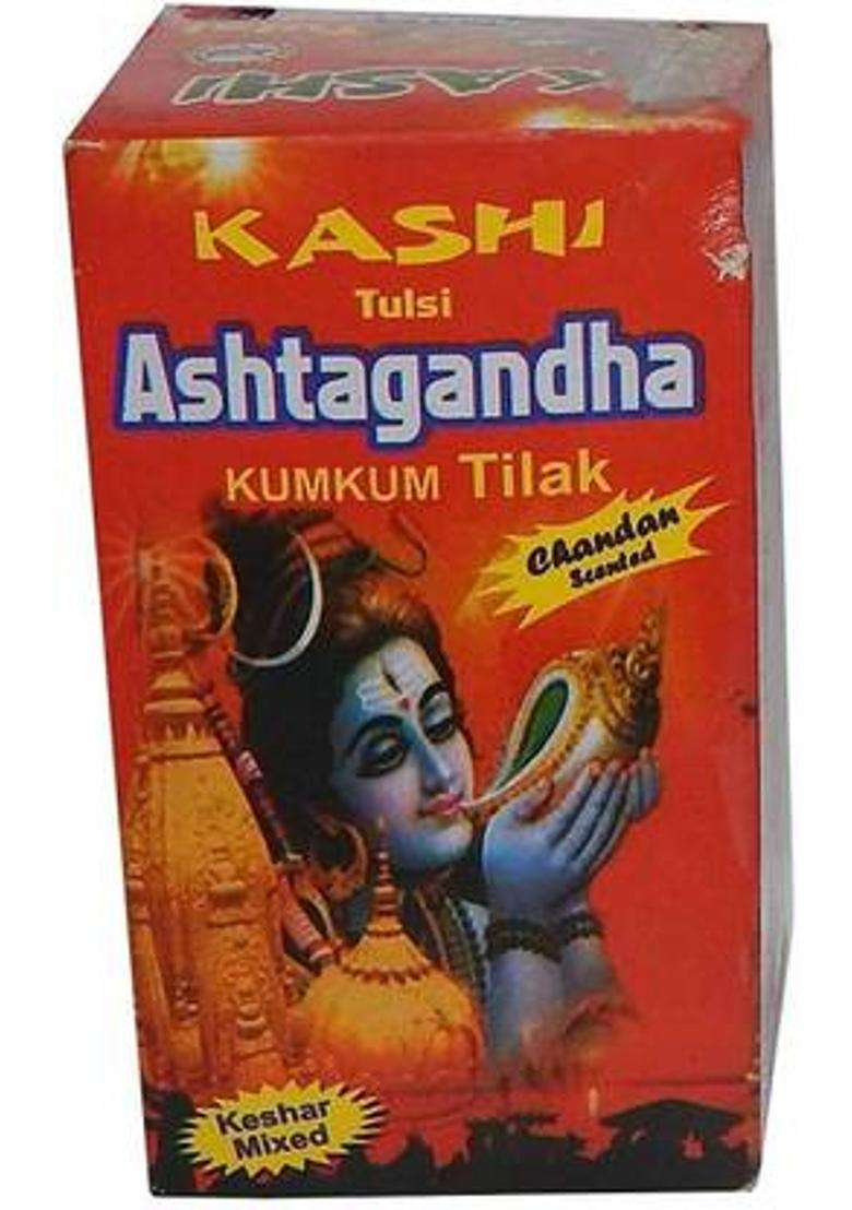 Idolsplace Kashi Tulsi Ashtagandha Kumkum Tilak Pure Chandan Powder For GodS Pooja 60 Gram Sponge (1 Pieces Yellow) - Indya