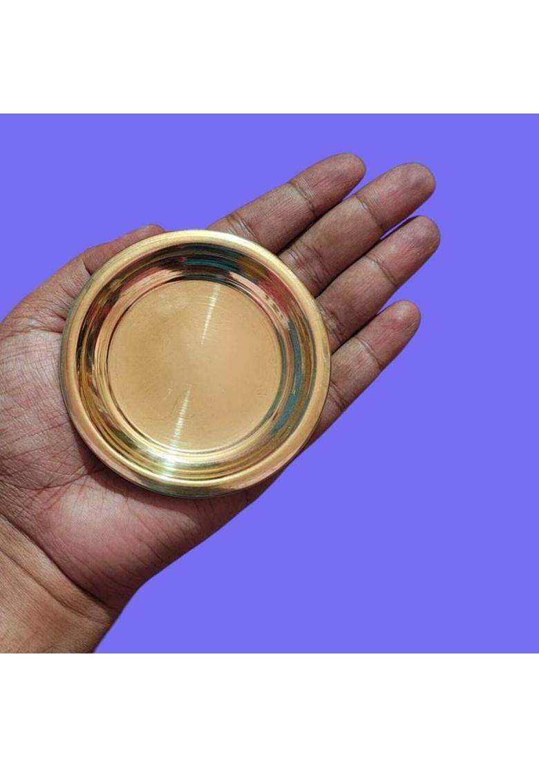 Aditya Creation Made From 100% Pure Brass For A Traditional Long-Lasting Finish Puja Bhog (4 Pieces Gold) - Indya