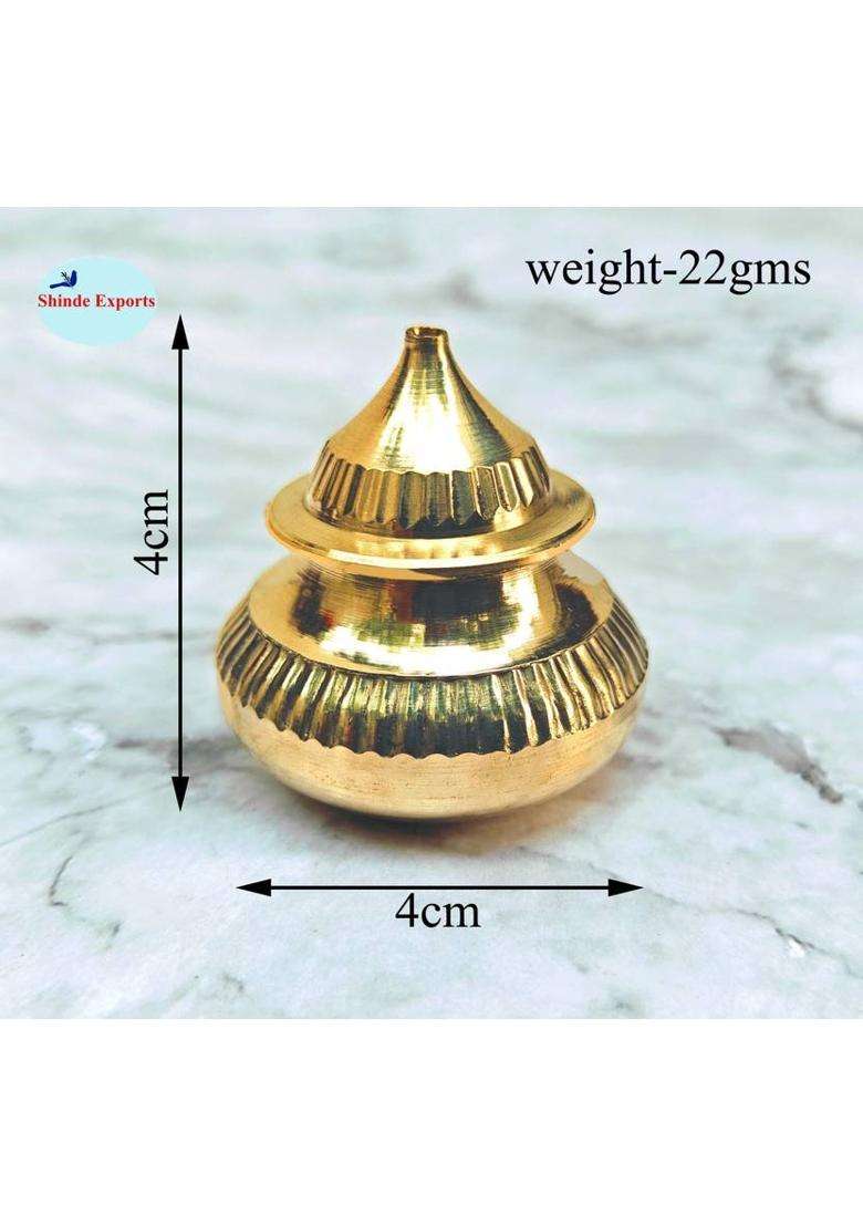Shinde Exports Brass Sindur Holder Sindoor Kumkum Dani Dibbi Bowl Box For Women (1 Pieces Gold) - Indya