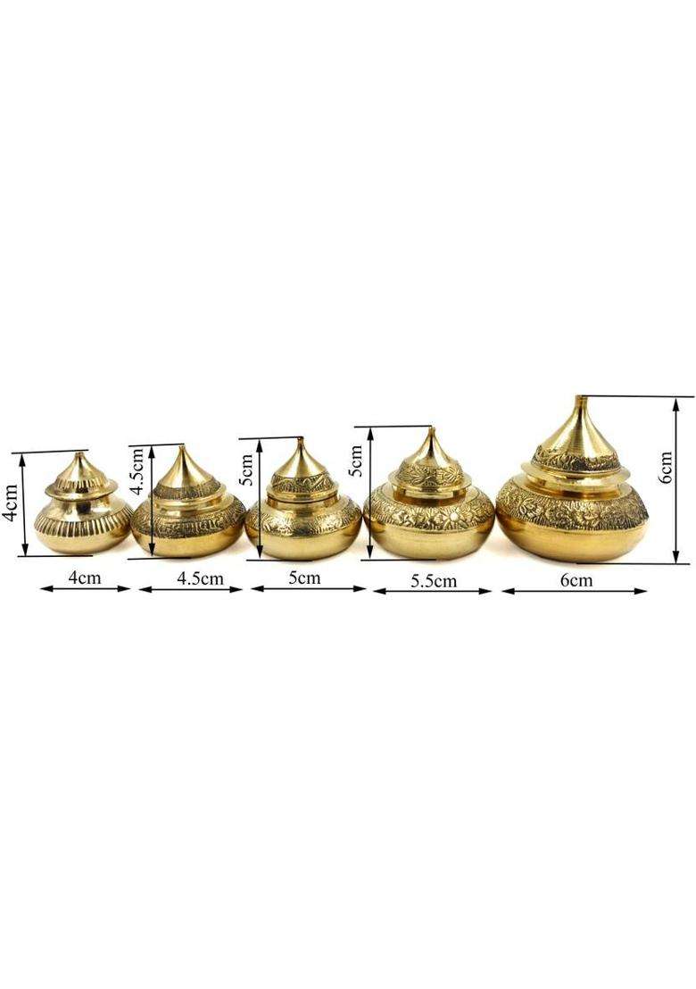 Shinde Exports Brass Sindur Holder Sindoor Kumkum Dani Dibbi Bowl Box For Women (1 Pieces Gold) - Indya