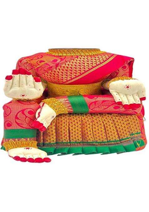 Pmw Fabric Saree Varalakshmi Idol Polyester (1 Pieces Multicolor)