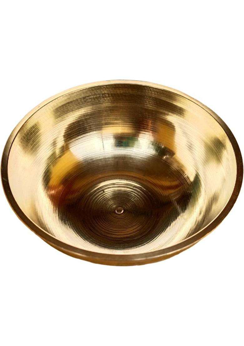 Craft World Chandan Bowl Prasad Plate BowlGina (3 Pieces Gold) 2.5 Brass - Indya