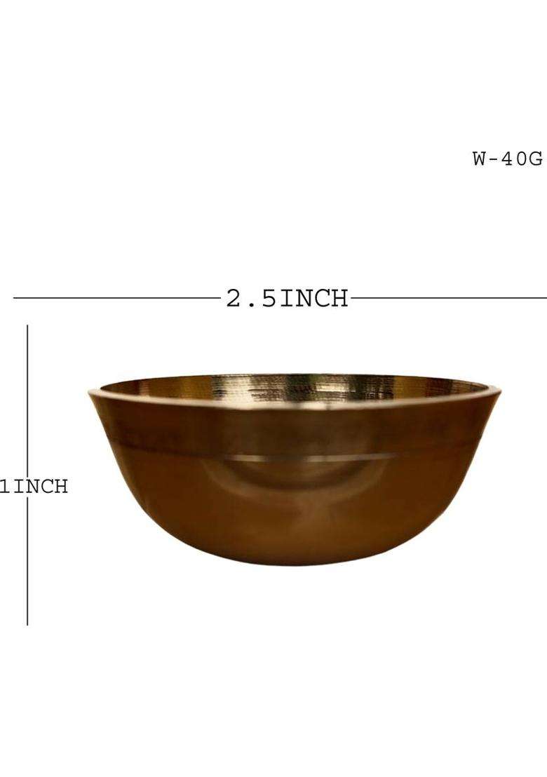 Craft World Chandan Bowl Prasad Plate BowlGina (3 Pieces Gold) 2.5 Brass - Indya