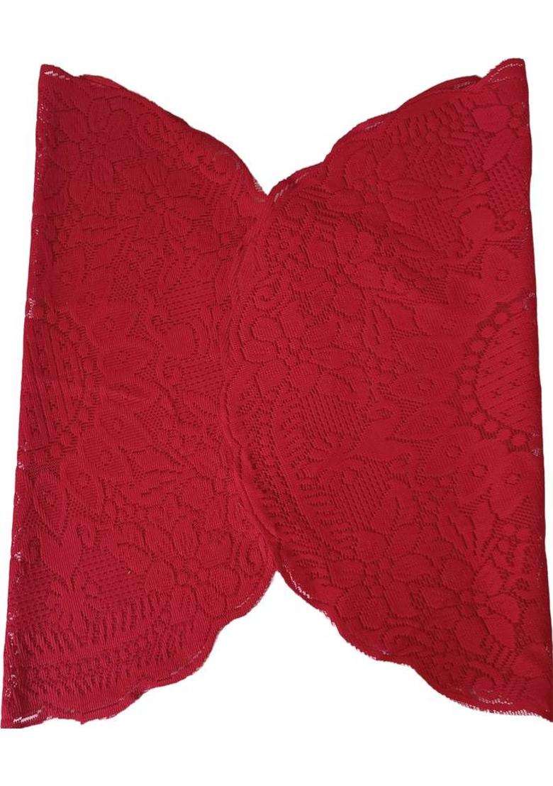 Nimmi Decore Of Pooja Thali Designer Flower Design Thal Posh Plate Cover Combo 2 Cotton (2 Pieces Maroon) - Indya