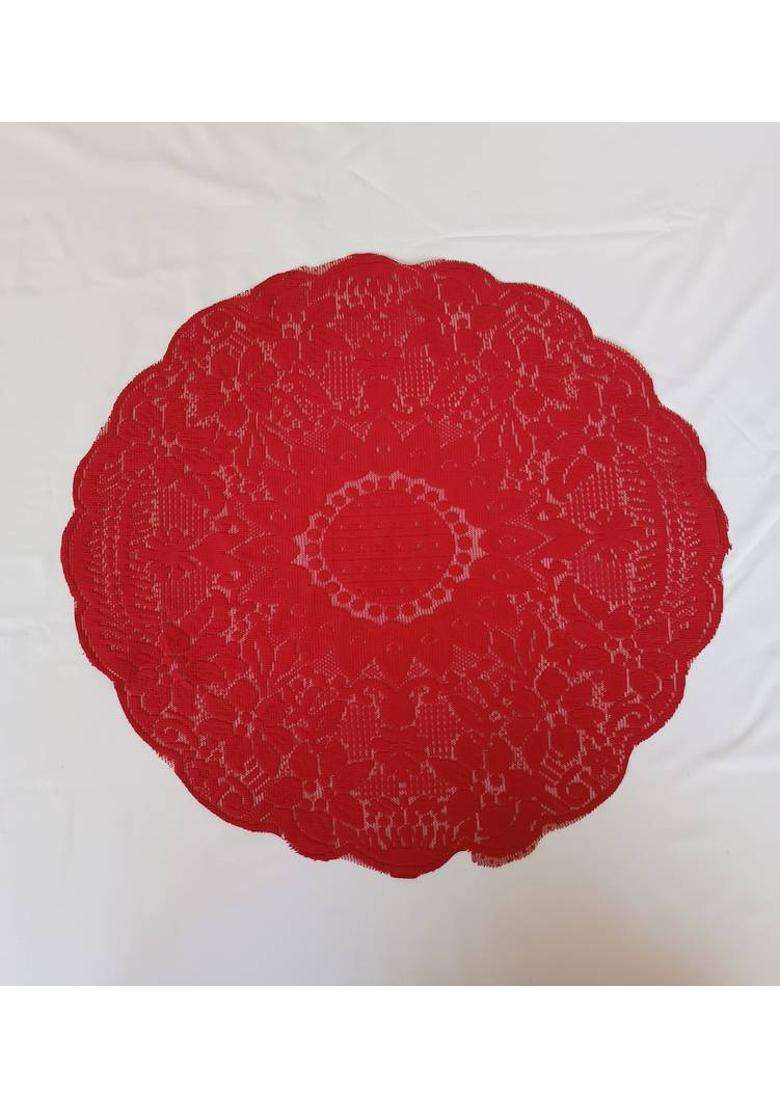 Nimmi Decore Of Pooja Thali Designer Flower Design Thal Posh Plate Cover Combo 2 Cotton (2 Pieces Maroon) - Indya