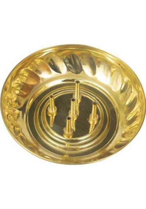 Bekner Incense Stick Holder Pure Brass Dhoop Agarbatti Stand/Holder With Ash Catcher Best For Your Mandir Home & Office Decoration - Bowl (Gold)