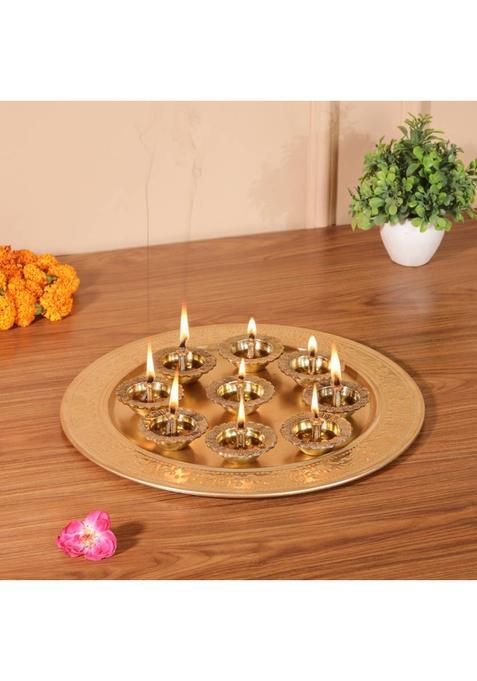 Altinora Diwali Special Pooja Thali Diya For Urli Iron (1 Pieces Gold)