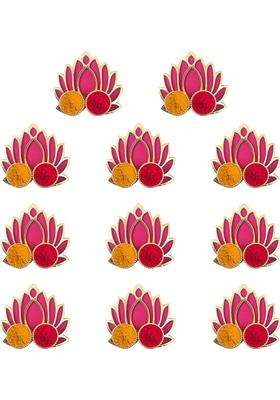 Saugat Traders Decorative Haldi Kumkum Return Gifts For Pooja Wedding Thamboolam Set Wooden (11 Pieces Multicolor)