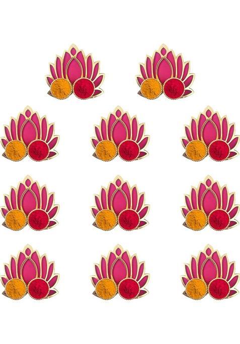 Saugat Traders Decorative Haldi Kumkum Return Gifts For Pooja Wedding Thamboolam Set Wooden (11 Pieces Multicolor)