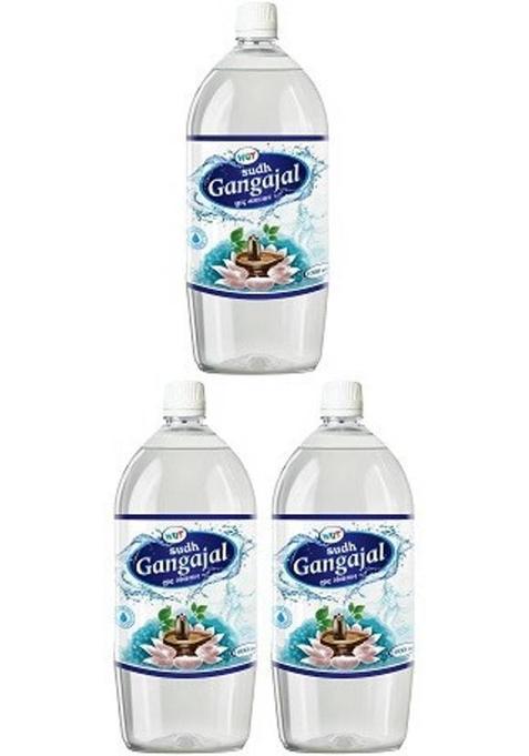 Wqt Ganga Jal 1000 Ml Pack Of 3 Holy Water For Puja Sourced From Gangotri Valey (1000 Ml)