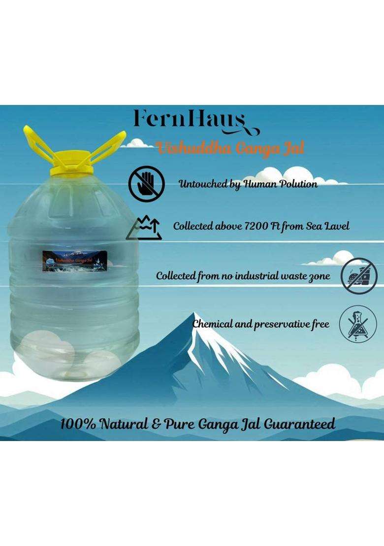 Fernhaus Pure And Original Gangajal For Puja & Rituals Polution Chemical Free 5 Ltr (5 L) - Indya