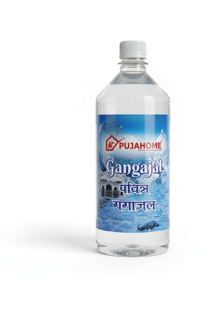 Pujahome Gangajal For Puja Sourced From Rishikesh - Original Ganga Jal 1000 Ml X 2 Bottle (1 L) - Indya