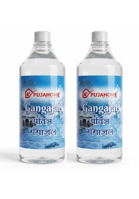 Pujahome Gangajal For Puja Sourced From Rishikesh - Original Ganga Jal 1000 Ml X 2 Bottle (1 L)