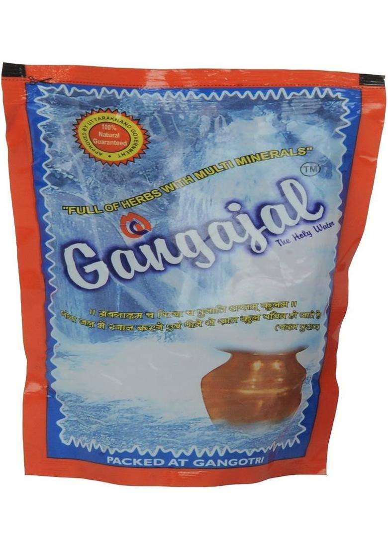 Gangajal Ganga Jal Pure And Natural From Deep Himalayas/Aproved By Uttarakhand Govt./Pack Of 10 Pouches Containing 220 Ml In One Pouch (220 Mlx10 = 1 Box) - Indya