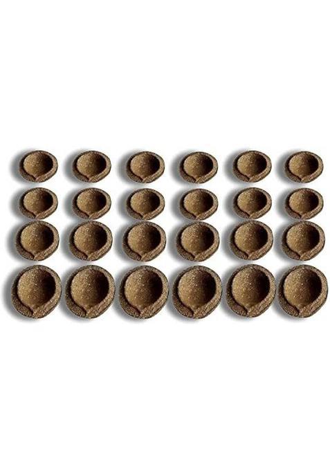 Cow Dung Diya 12 Mrsh Natural Desi Handmade Panchagavya Diyas/Vilakku/Deepam (Pack Of 12) Table (Height: 0.7 Inch)