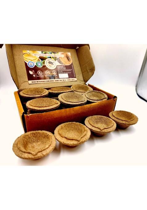 Gaukosh Panchgavya Diya/Deepak, Made Of 5 Natural Elements (Pack 20 Pcs) Cow Dung Table Diya (Height: 0.787 Inch)