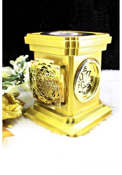 Ojas Suvarnadeep Positive Energy Creater Lamp Based On Panchatatva Brass Table Diya (Height: 5.5 Inch)