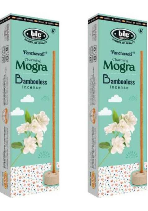 Rudra Box Pack Of 2 (75 Sticks Per Box) Panchavati Charming Mogra Bambooless Incense Dhoop Stick Units, Set 2)