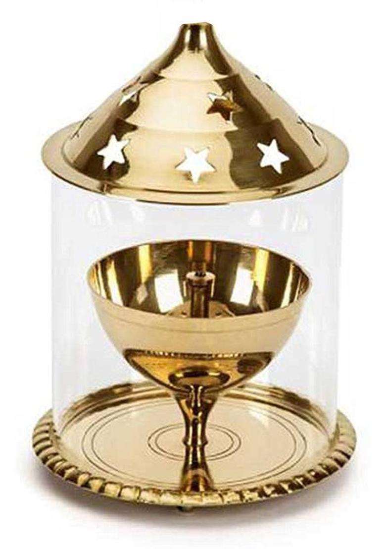 Navyaksh 1 Brass Akhand Diya Table (Height 4.4 Inch) - Indya