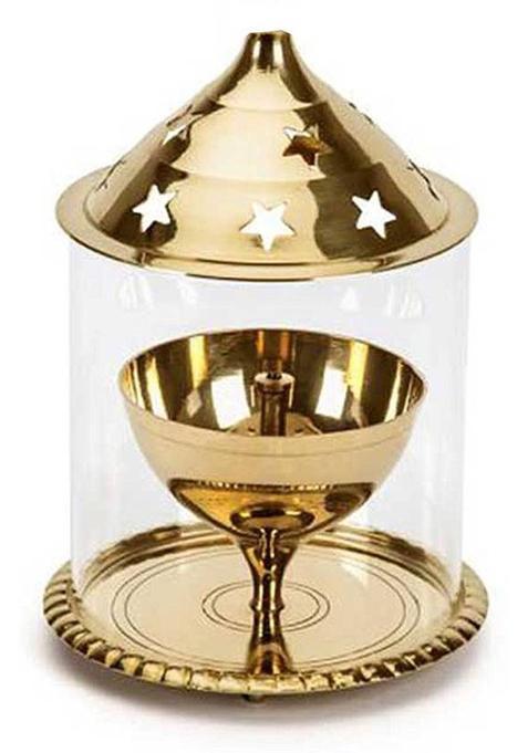 Navyaksh 1 Brass Akhand Diya Table (Height: 4.4 Inch)