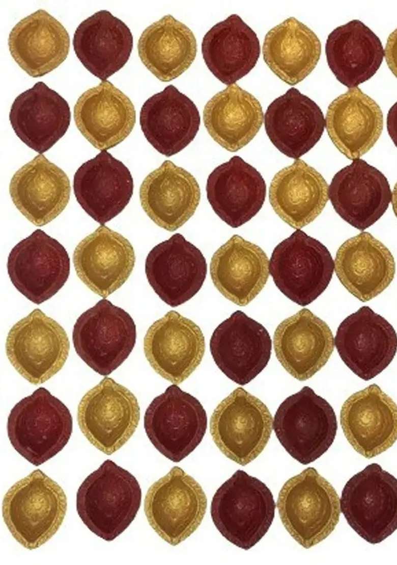 Treasure Wave Handmade Decorative Cow Dung Diya For Pooja And Diwali Decoration- Pack Of 51 Pottery (Pack 51) Table Set (Height 2 Inch) - Indya