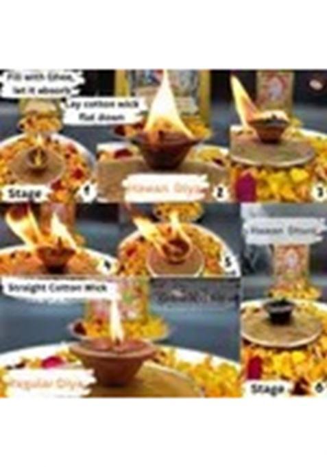 Gaukosh Panchgavya Diya/Deepak Made Of 5 Natural Elements (Pack 20 Pcs) Cow Dung Table Diya (Height 0.787 Inch)