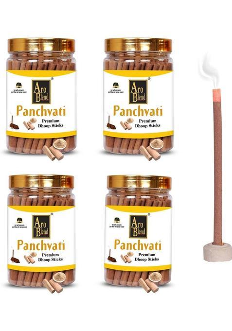 Aroblend Premium Panchvati Dry Dhoop Stick 100Gram 4 Jar, Fragrance | No Bamboo Charcoal, (400 G, Set Of 1)