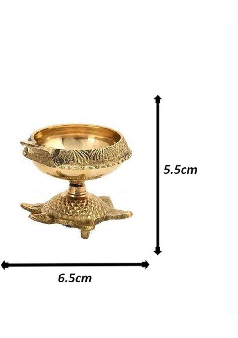 Aroblend Premium Navyaksh Tgm Akhand Brass Diya 10Cm Table (Height 2.16 Inch) - Indya