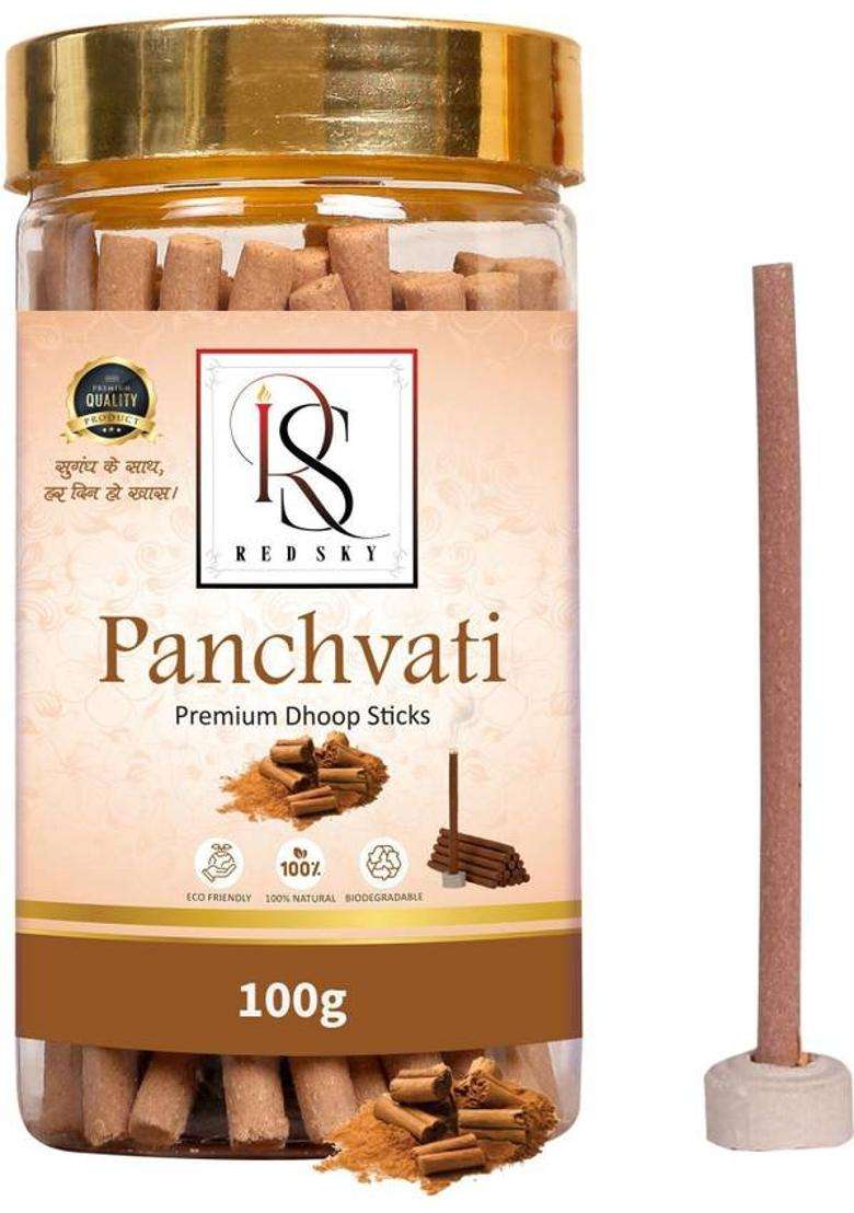 Red Sky Panchvati Premium Dhoop Sticks Eco Friendly 100% Natural Biodegradable Fragrance (100 G Set Of 1) - Indya
