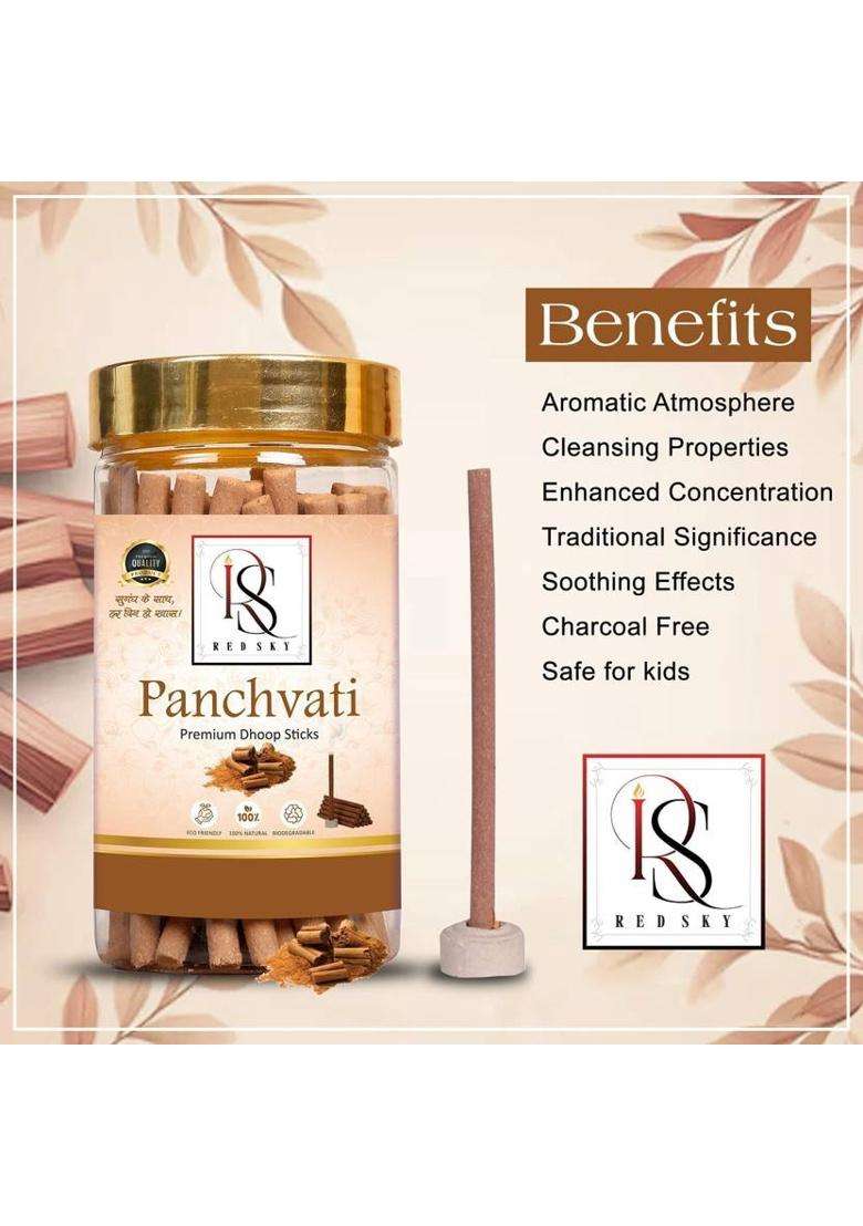 Red Sky Panchvati Premium Dhoop Sticks Eco Friendly 100% Natural Biodegradable Fragrance (100 G Set Of 1) - Indya